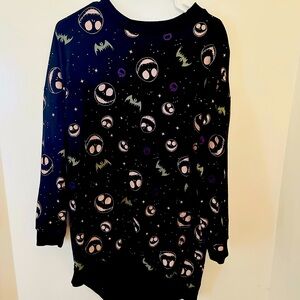 Disney Nightmare Before Christmas Sweater Womans Large Sleepshirt Jack Skelling